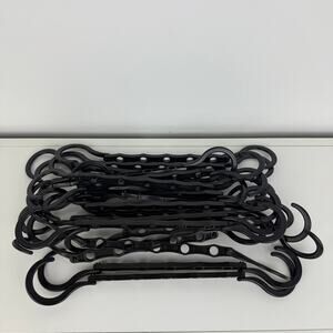 Six Hole Space Saver 9 1/2” Plastic Closet Black Organizer Hangers 19 Pieces